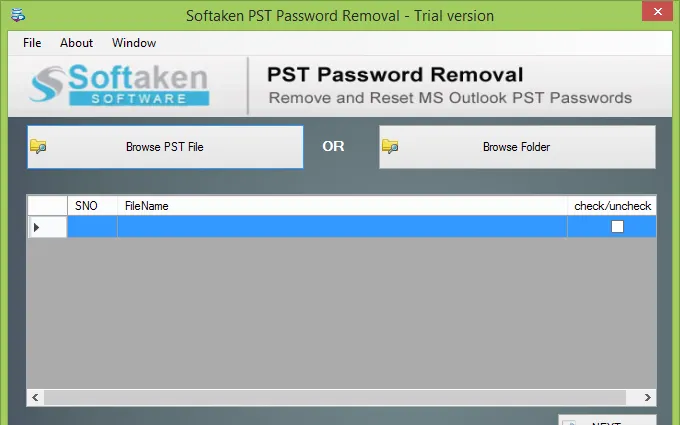 Softaken PST Password Removal Software 1